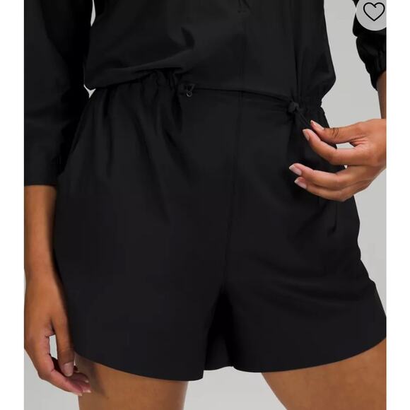 Lululemon High Neck UVP Zippered black shorts Romper women's size 2 NWOT - Picture 3 of 6